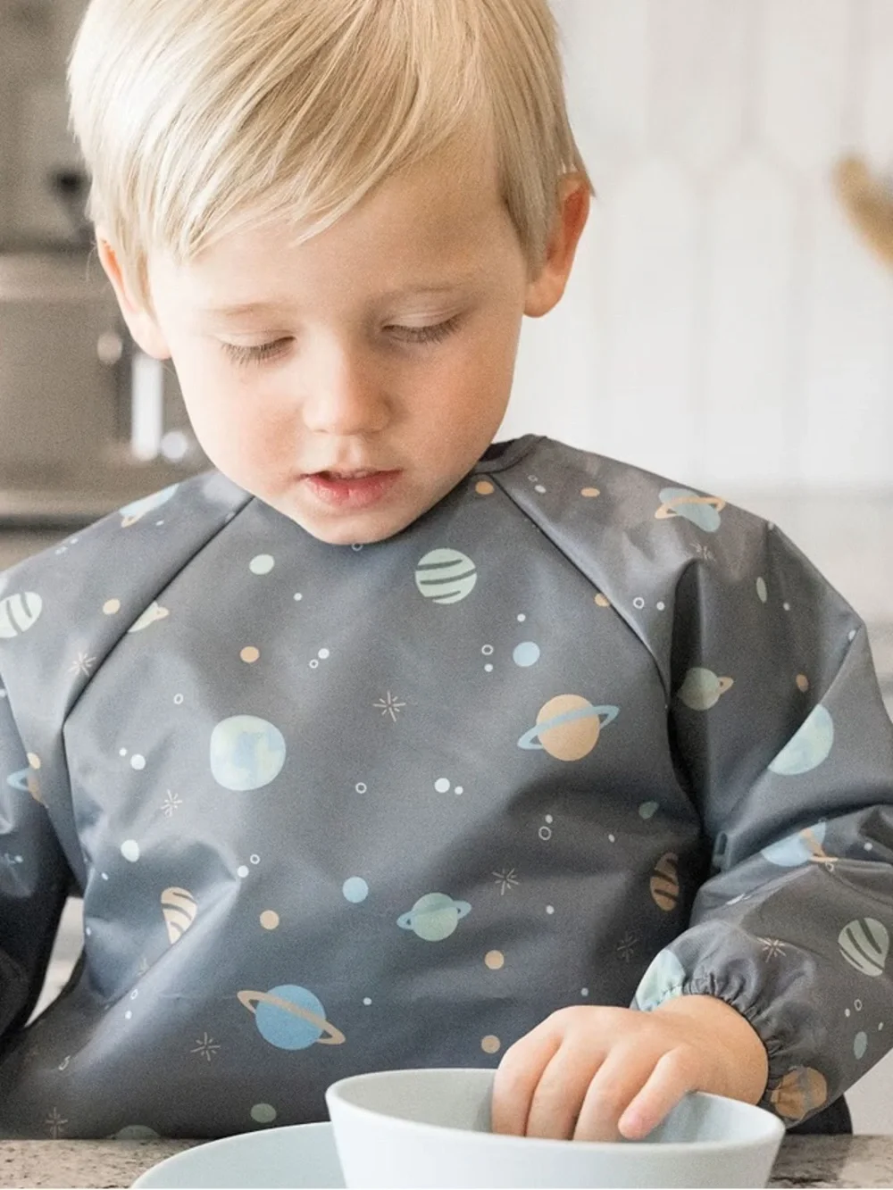 Tiny Twinkle Long Sleeve Waterproof Smock Bib Space 6–24 Months